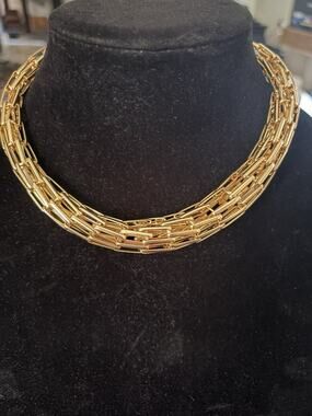Vintage Quality Gold Tone Multi Layers Necklace